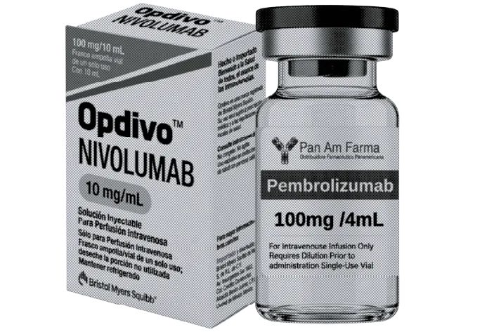 Envases de nivolumab (Opdivo) y pembrolizumab
