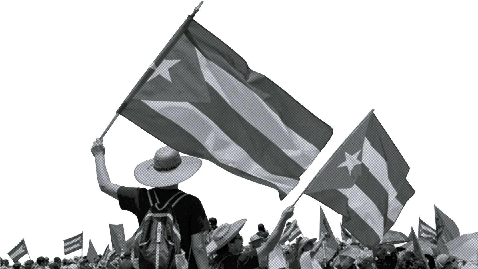 Banderas cubanas en una manifestación